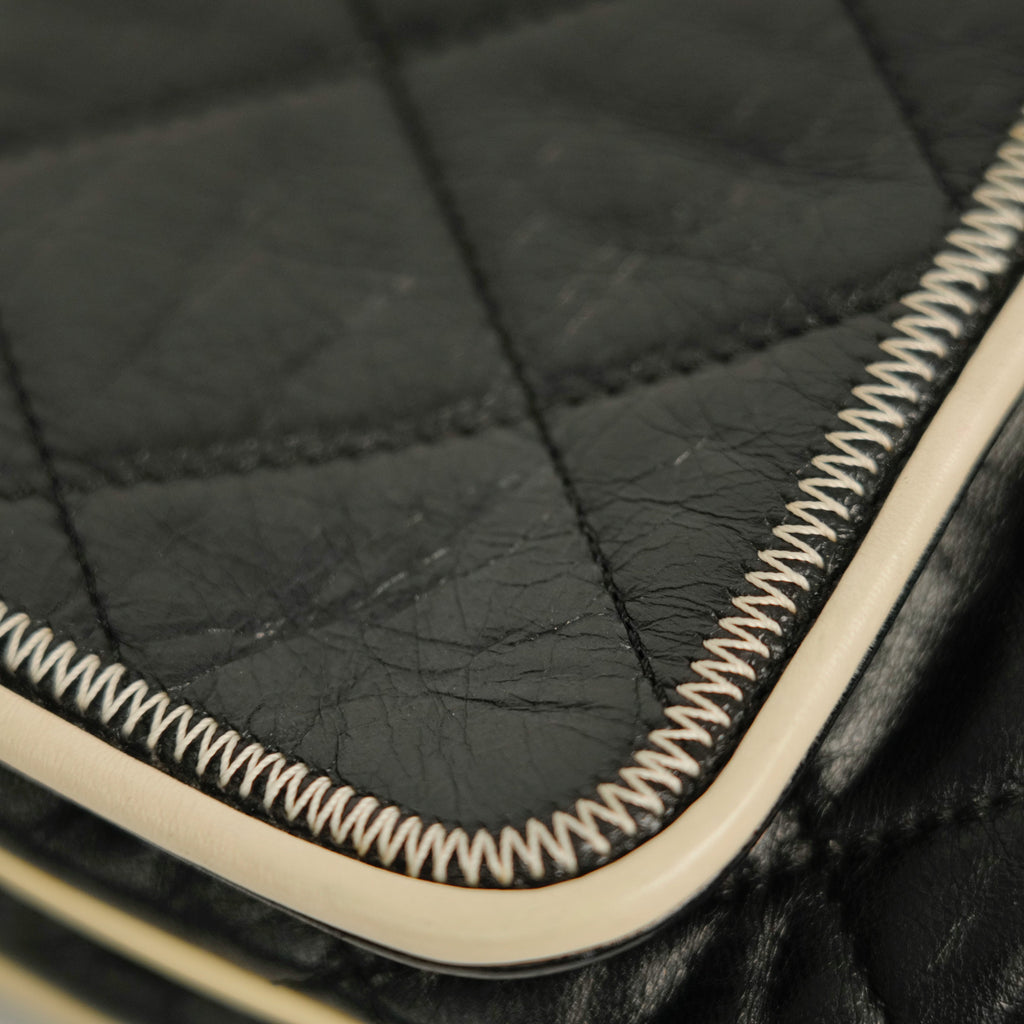 CHANEL 2008–2009 2.55 Chain Matelassé Bicolor Shoulder Bag