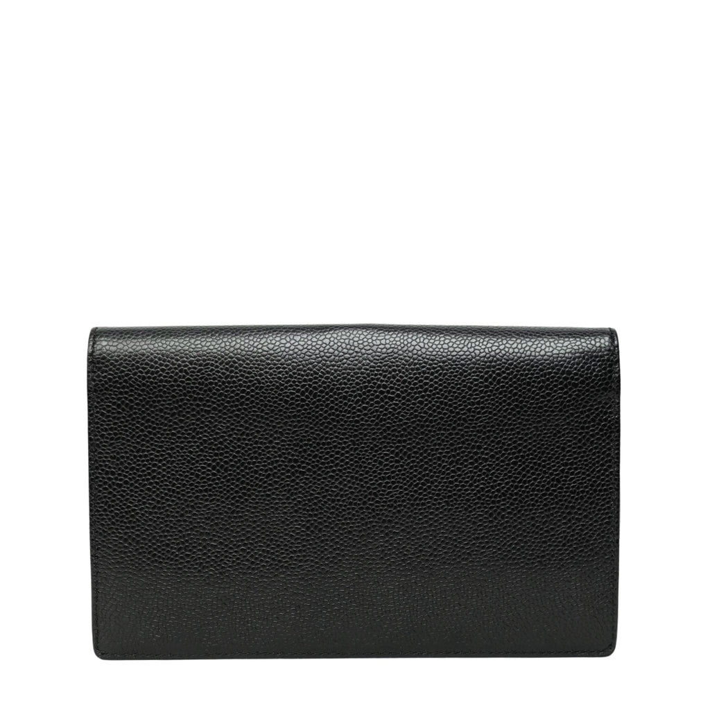 CHANEL 1997–1999 Coco Mark Caviar Leather Long Wallet / Pouch