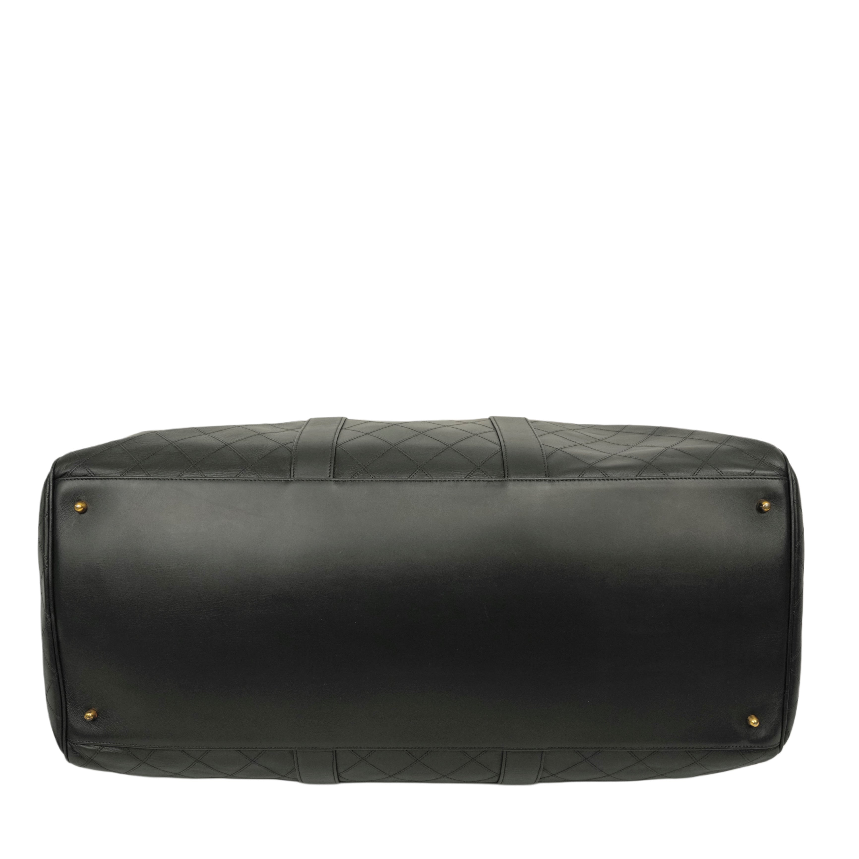 CHANEL 1991–1994 Matelassé Boston 60 Handbag / Shoulder Bag 2-Way