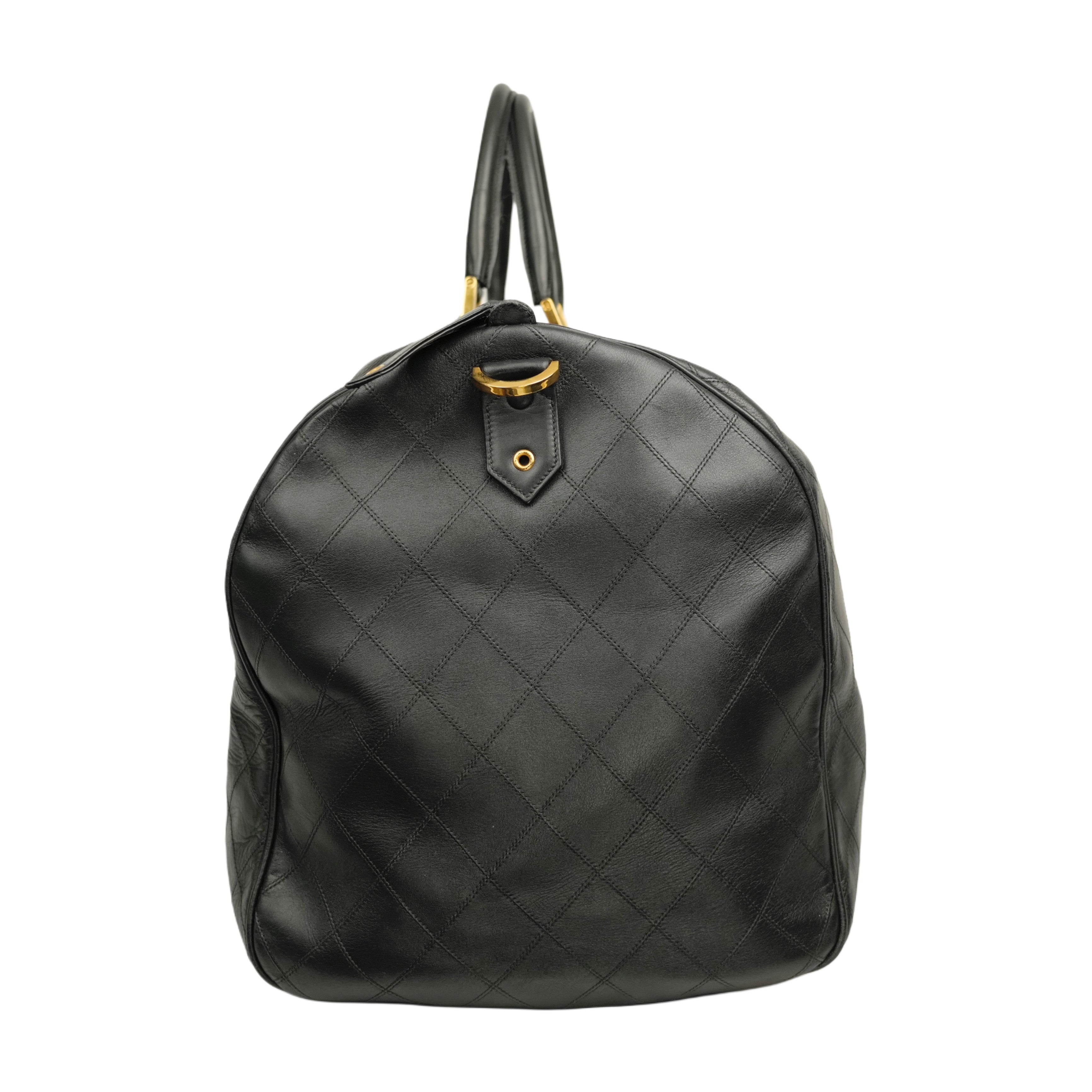 CHANEL 1991–1994 Matelassé Boston 60 Handbag / Shoulder Bag 2-Way