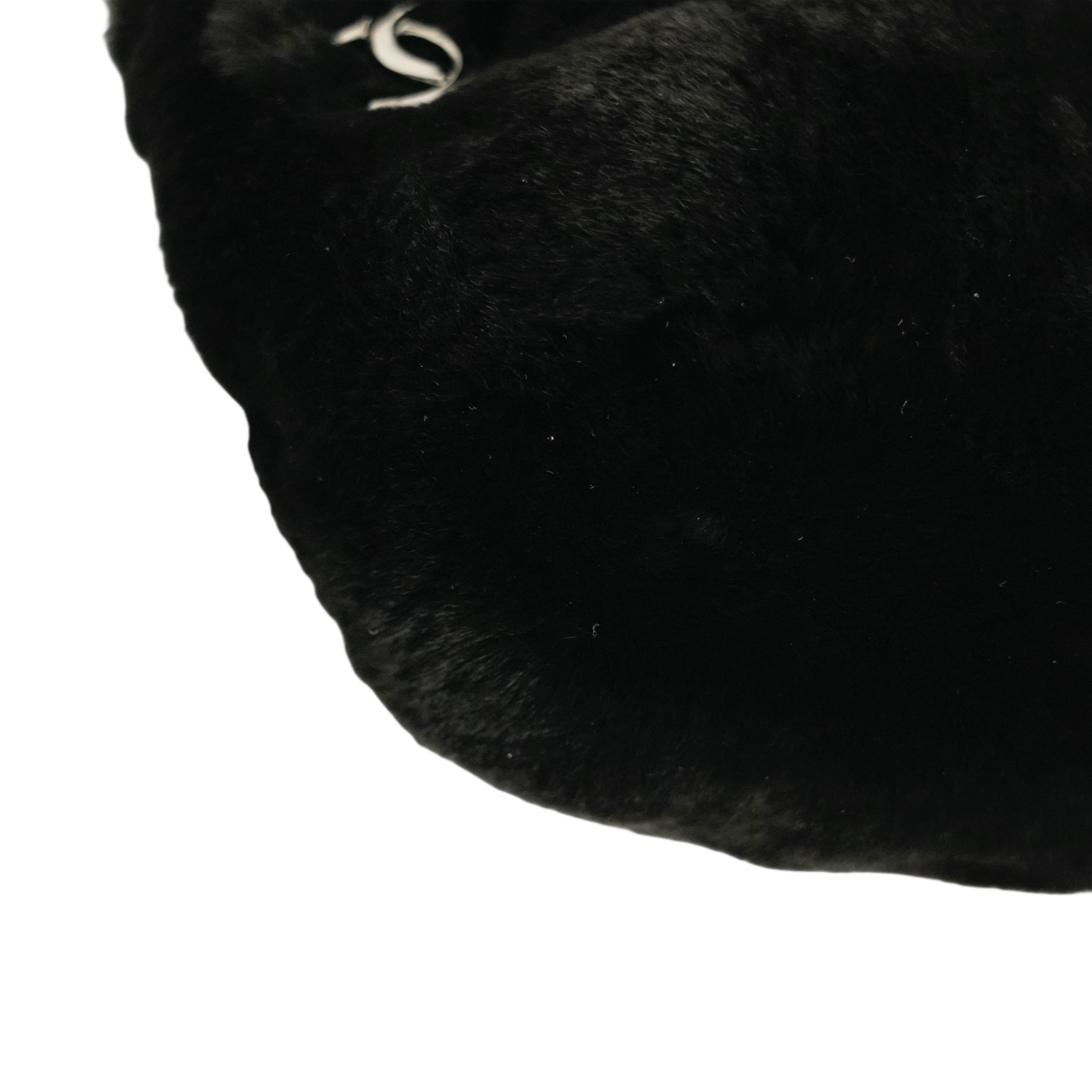 CHANEL 2002–2003 Fur Coco Mark Chain Shoulder Bag