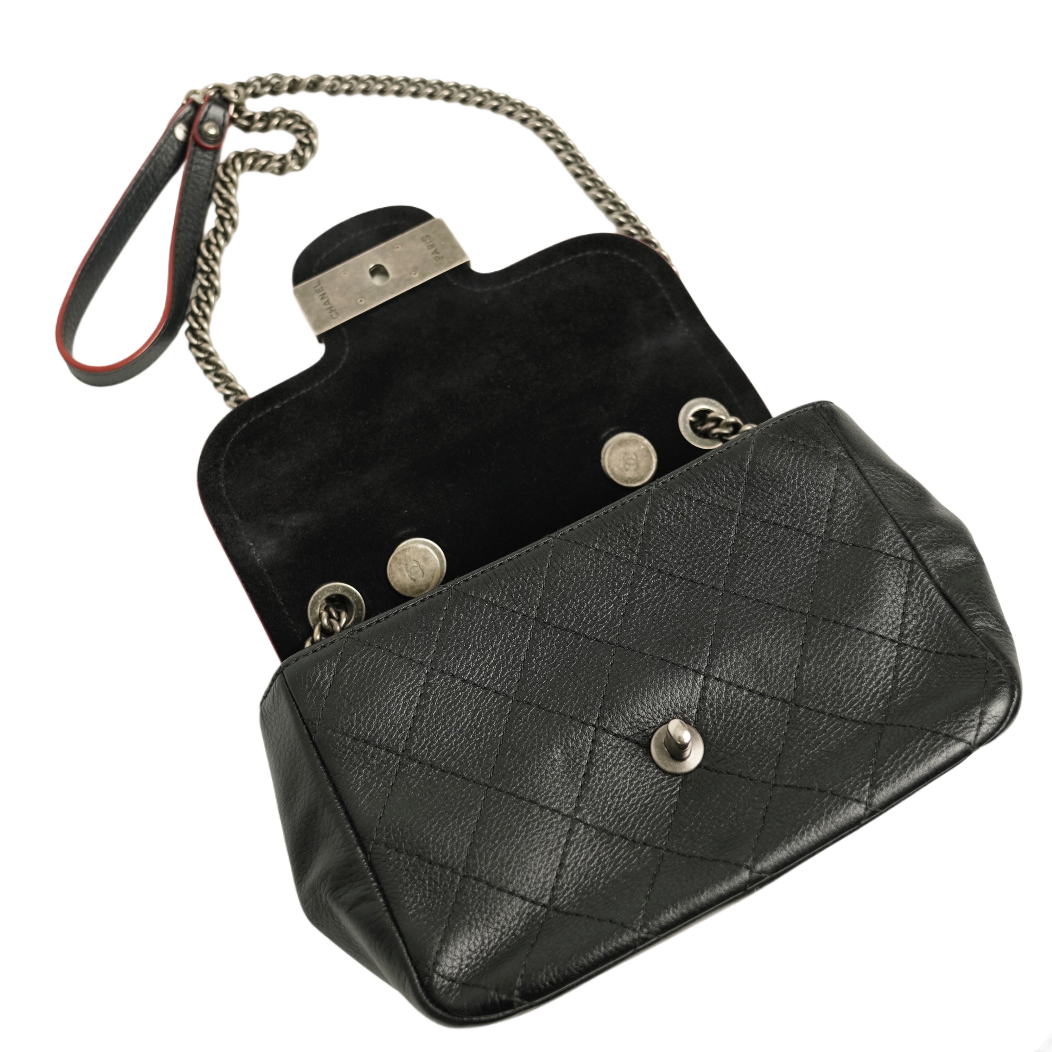 CHANEL Coco Mark Chain Aged Metal Hardware Handbag / Shoulder Bag