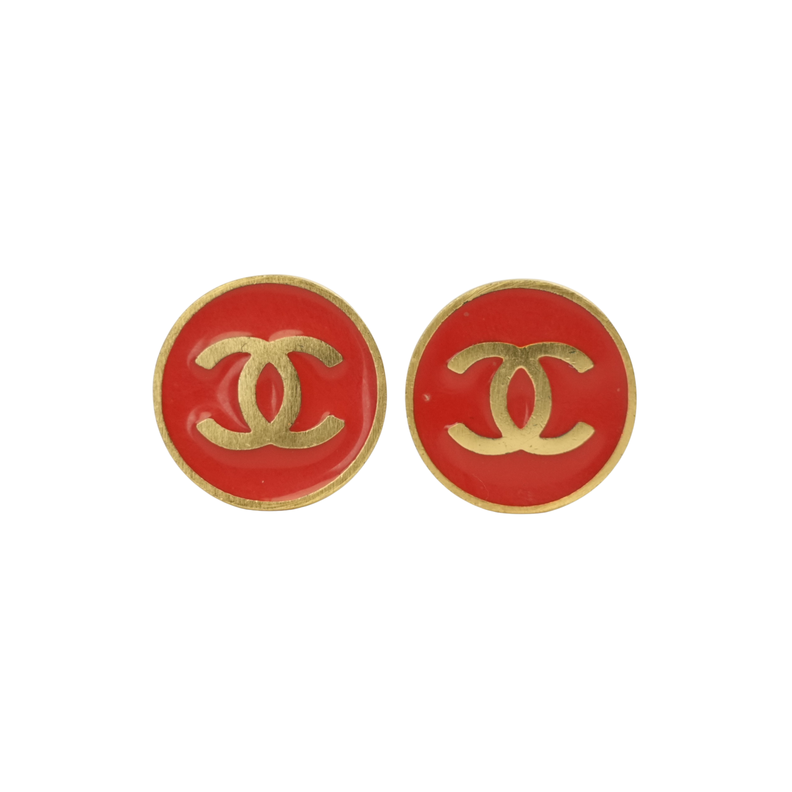 CHANEL 2001 Button Round Earring