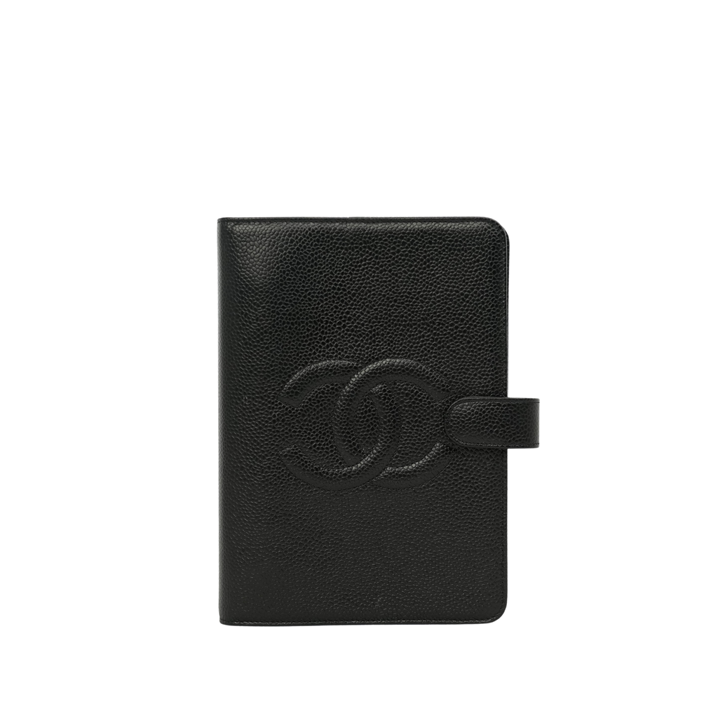 CHANEL 1997–1999 Coco Mark Caviar Leather Planner Cover