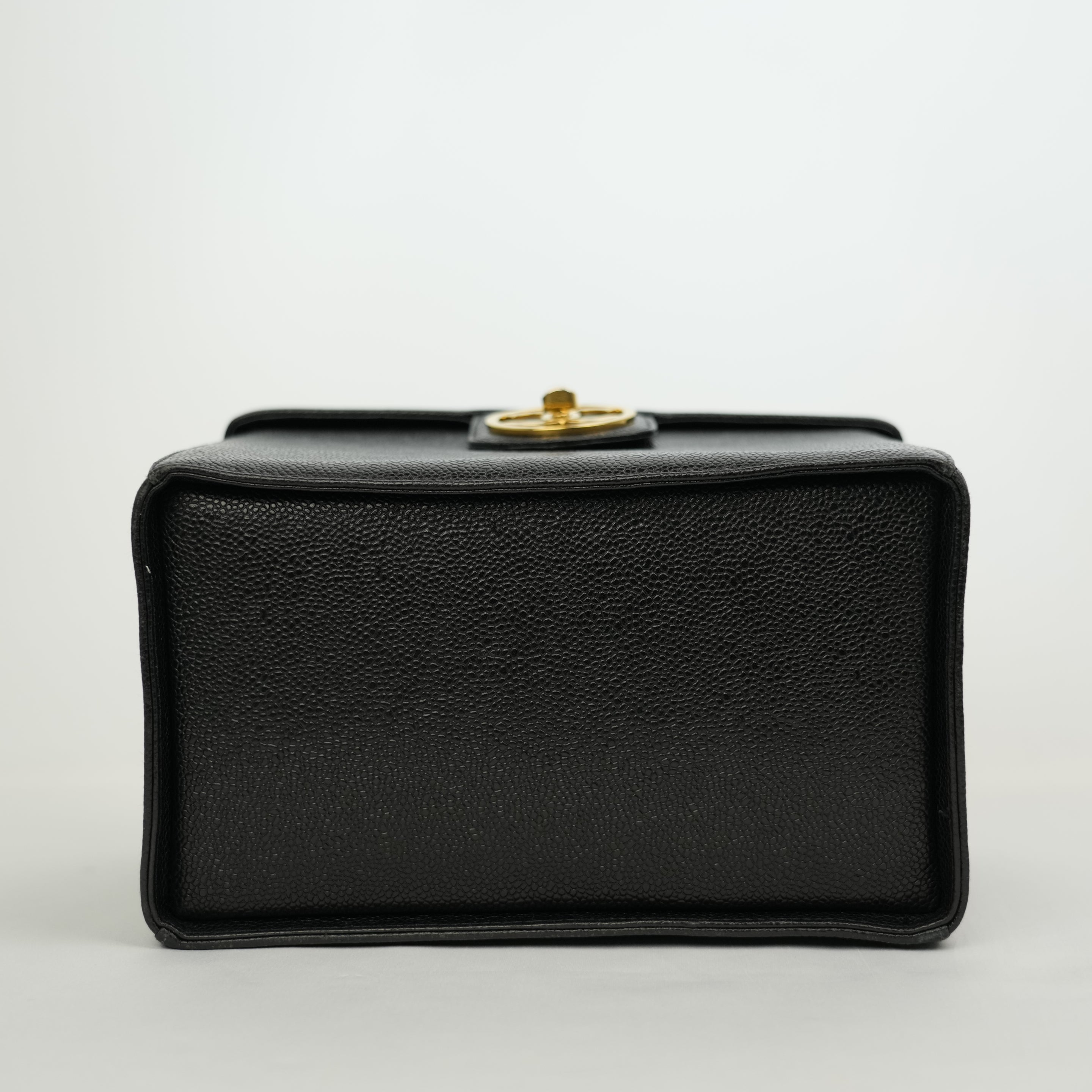 CHANEL 1991-1994 Caviar Skin Turn Lock Handbag/Shoulder Bag 2Way