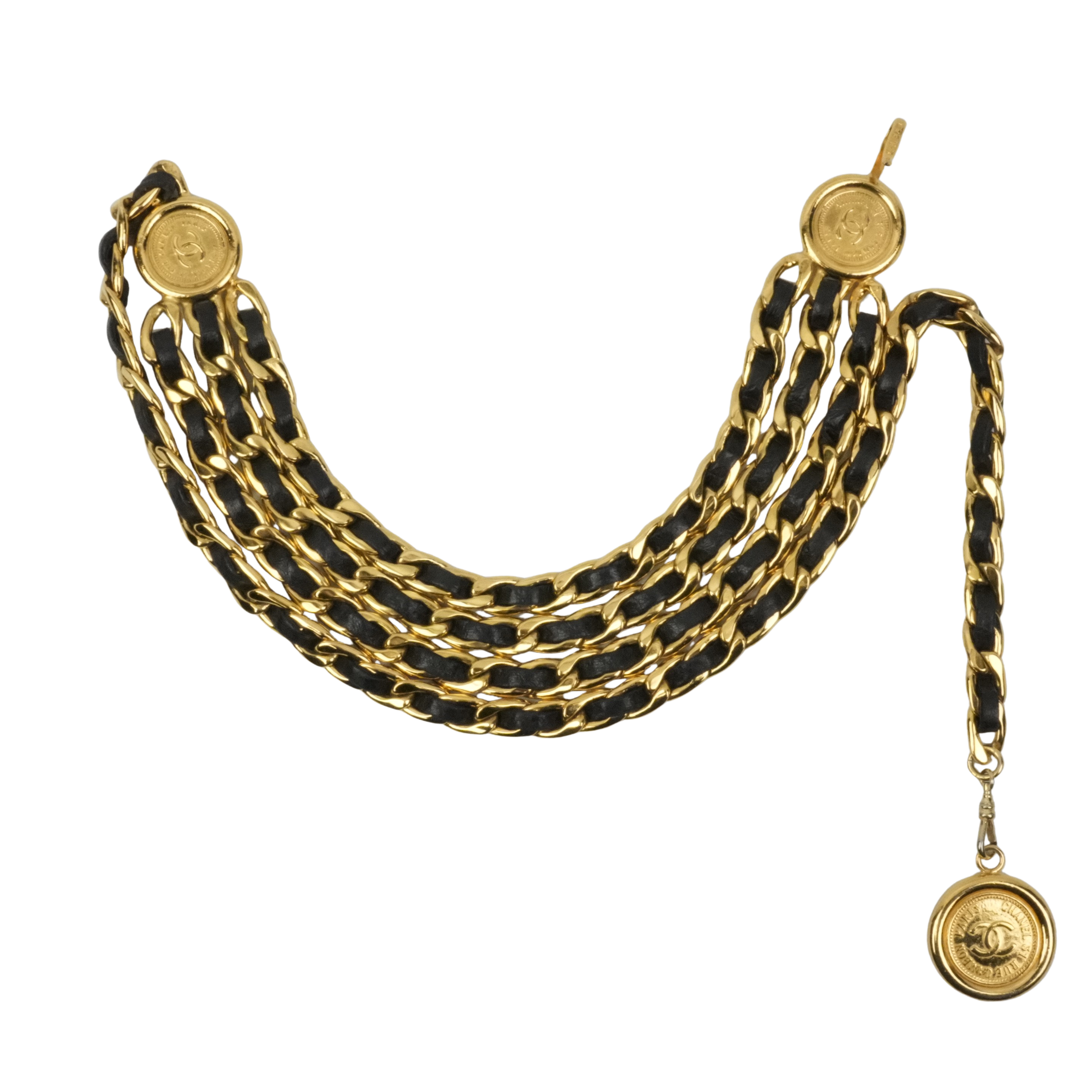 CHANEL Coco Mark Coin Triple Chain Belt