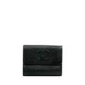 CHANEL 2003–2004 Caviar Leather Tri-Fold Wallet