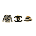CHANEL 2002 Pin Brooch 3-Piece Se