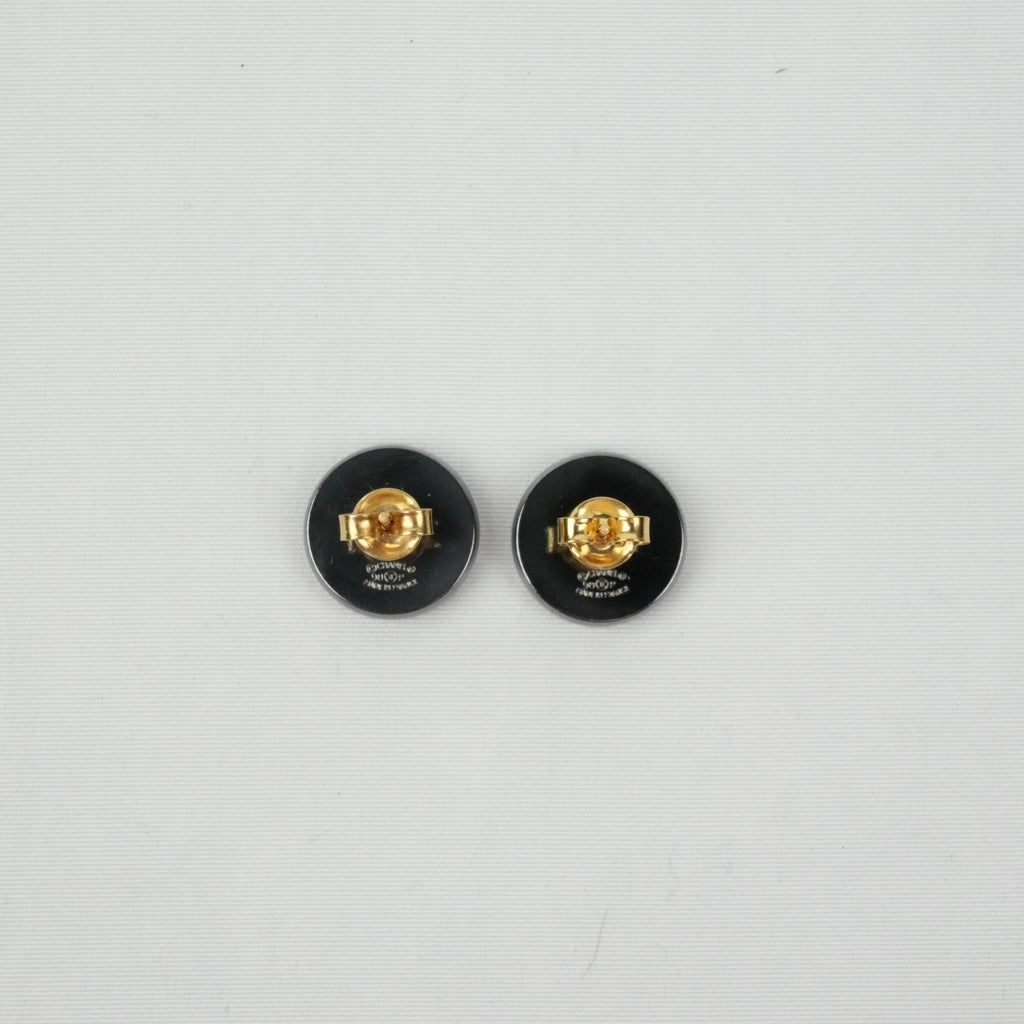 CHANEL 1997 Coco Round Circle Mark Earring