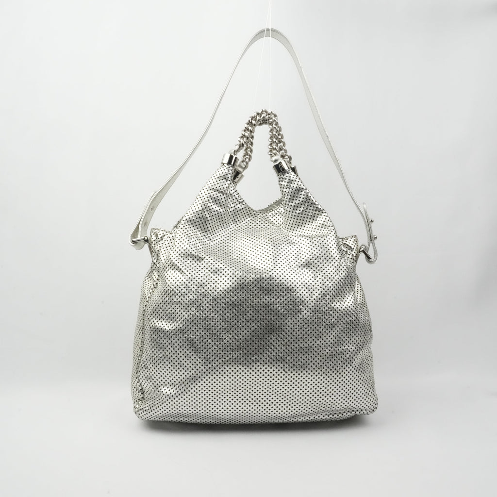 CHANEL 2008-2009 Punched Leather Handbag/Shoulder Bag 2Way