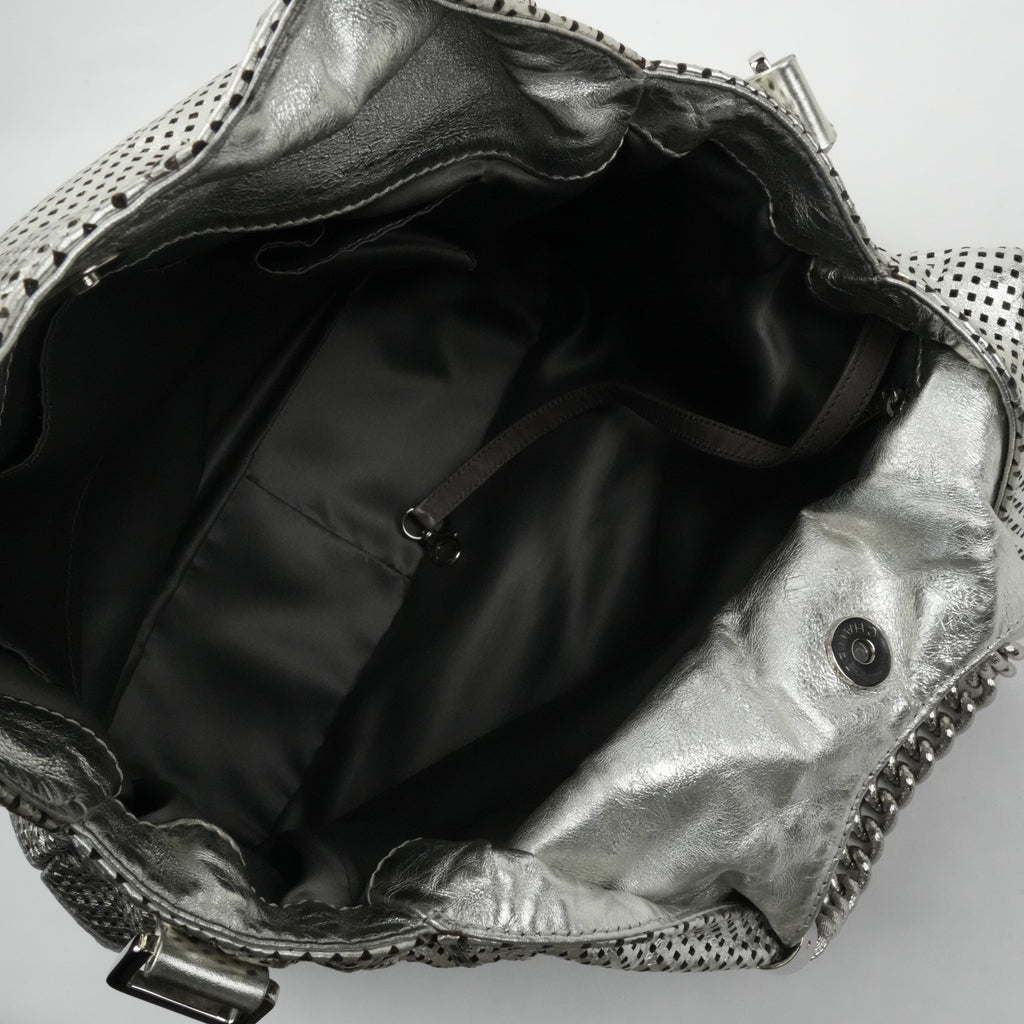 CHANEL 2008-2009 Punched Leather Handbag/Shoulder Bag 2Way