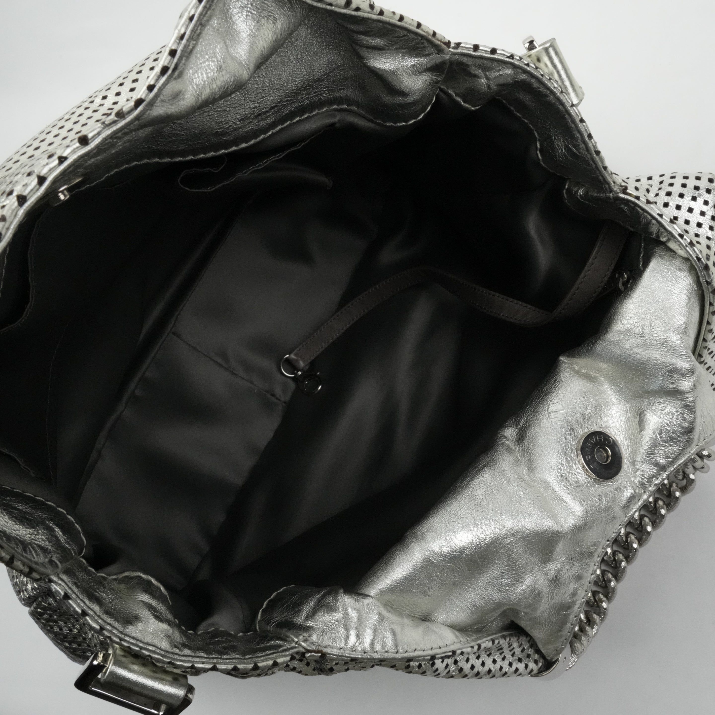 CHANEL 2008-2009 Punched Leather Handbag/Shoulder Bag 2Way