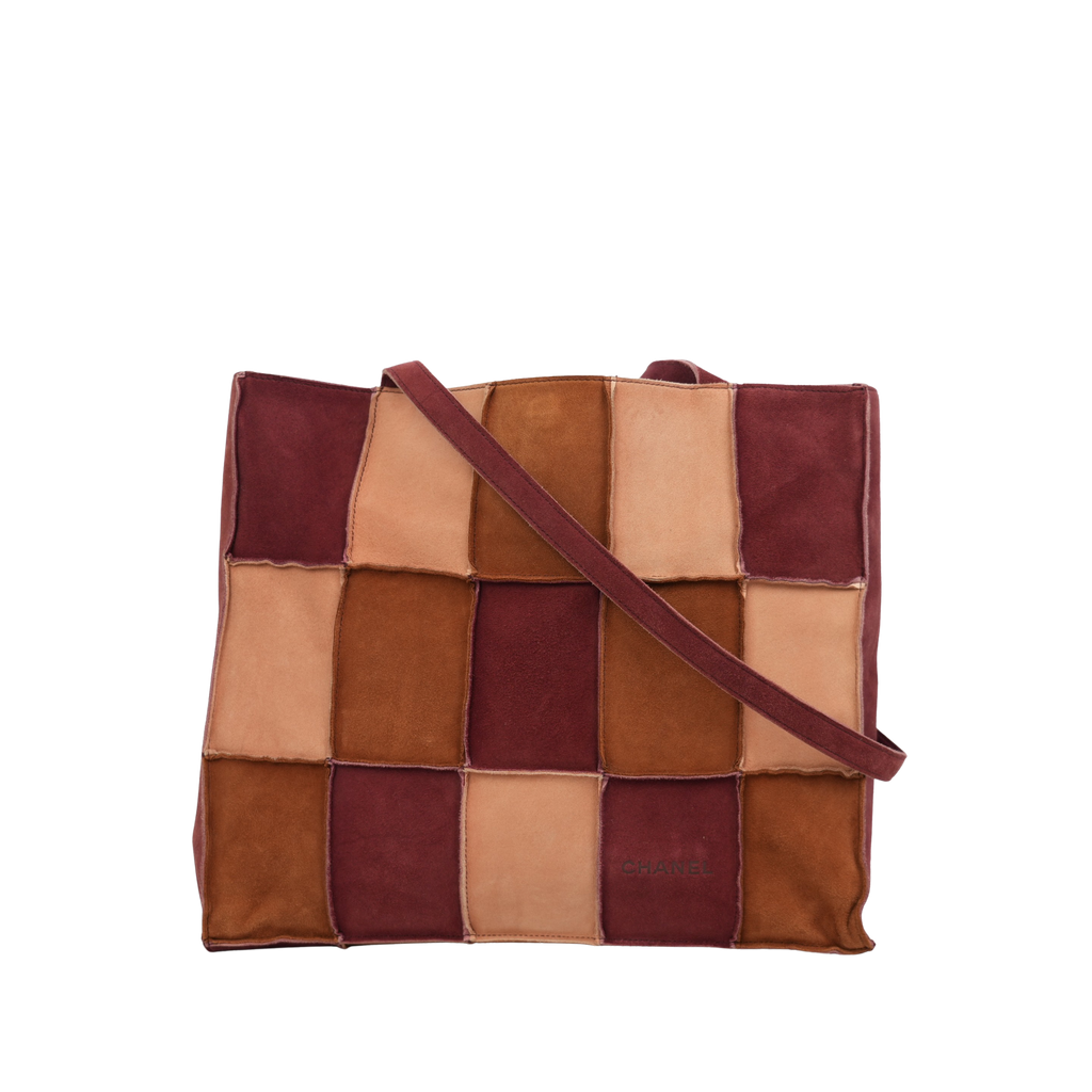 CHANEL 2000–2002 Patchwork Suede Tote Bag