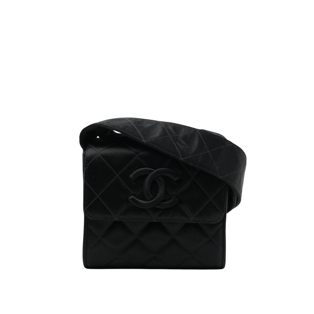 CHANEL 1991-1994 Mini MatelasseSatin Shoulder bag