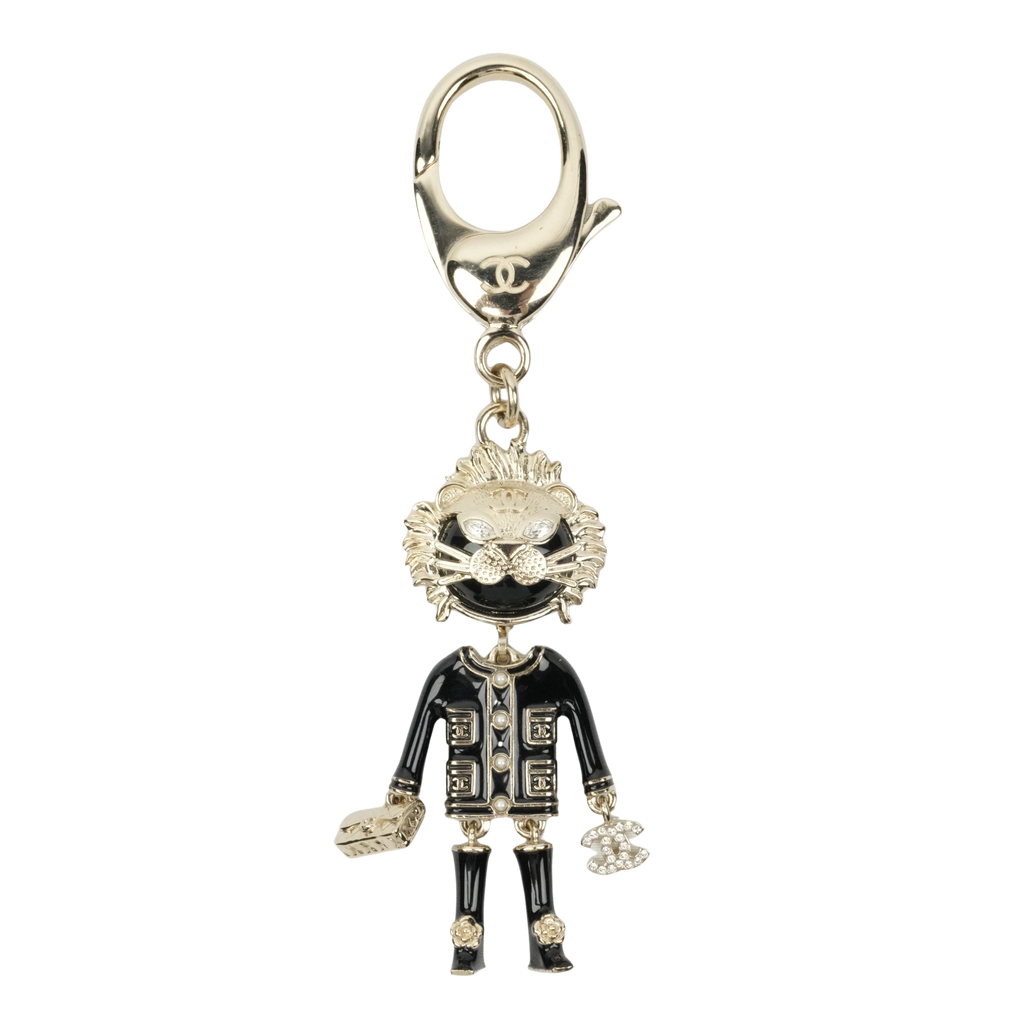 CHANEL Coco Mark Lion Rhinestone Keychain Other Accessory