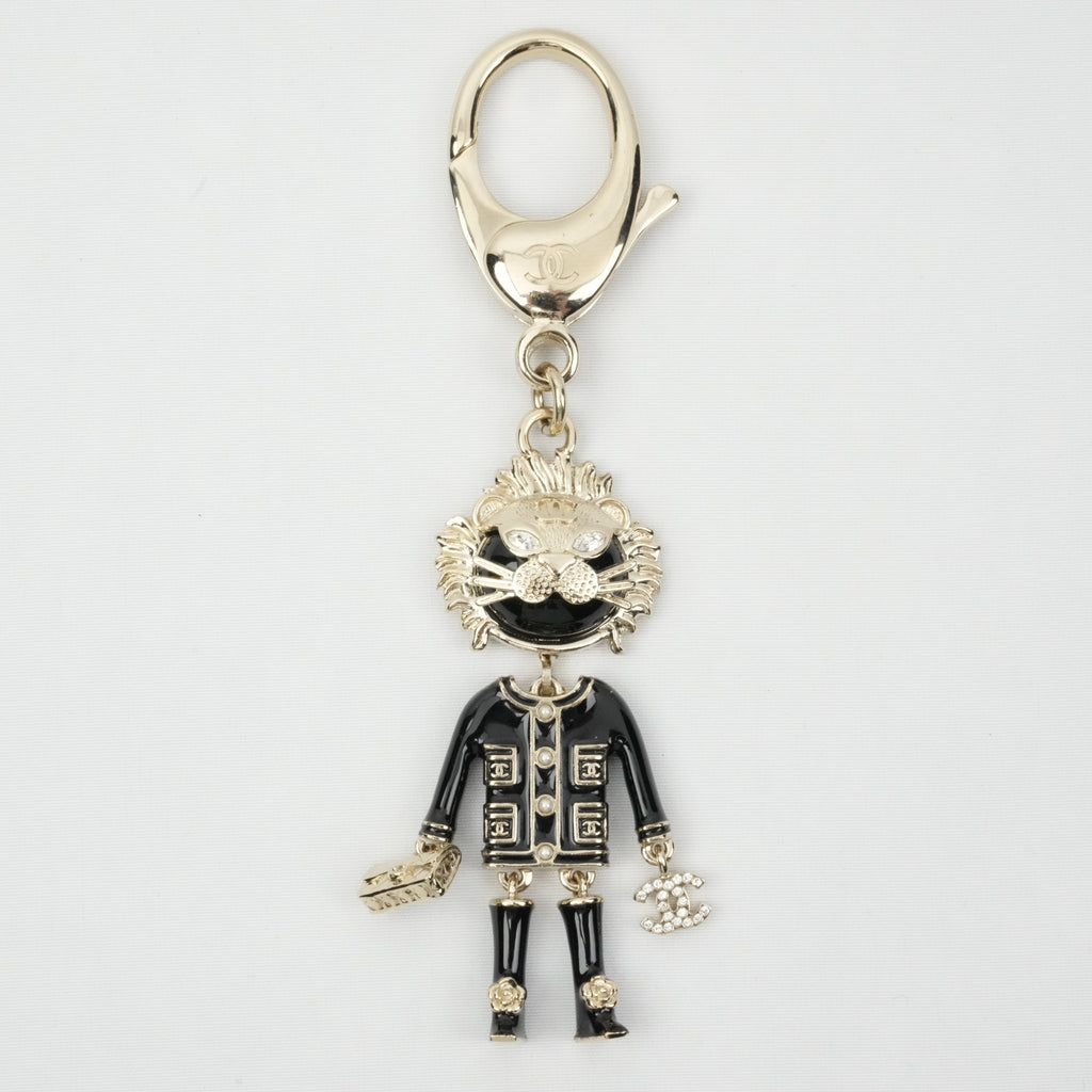 CHANEL Coco Mark Lion Rhinestone Keychain Other Accessory