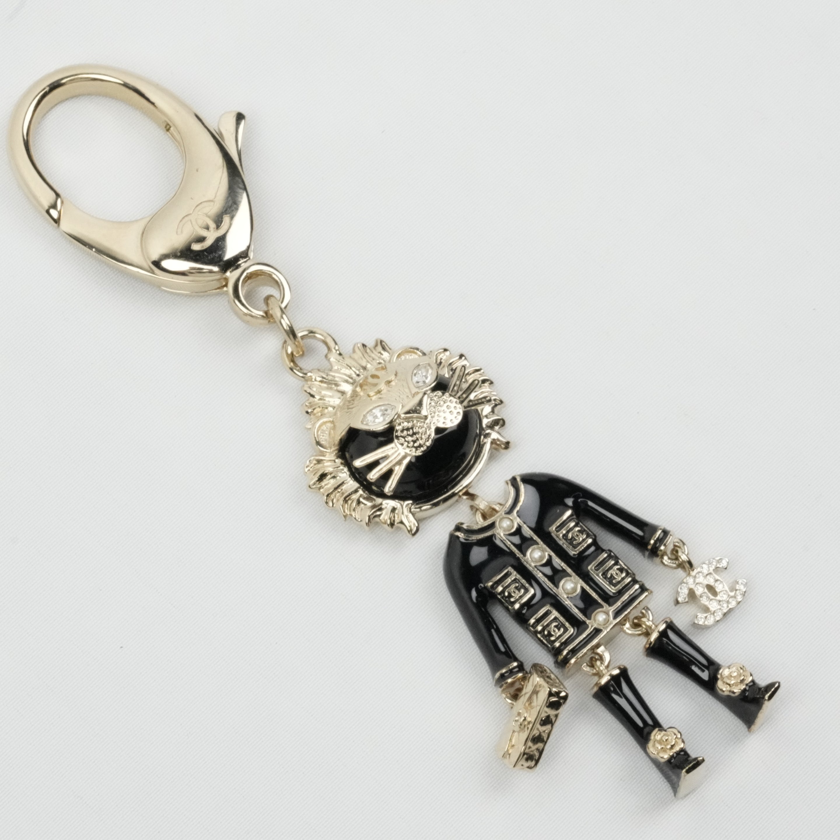 CHANEL Coco Mark Lion Rhinestone Keychain Other Accessory