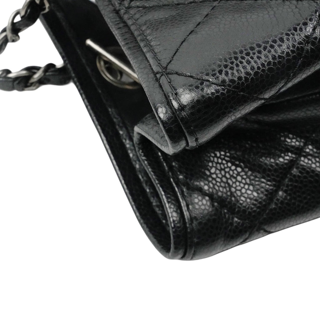 CHANEL 1991–1994 Matelassé Caviar Leather Shoulder Bag
