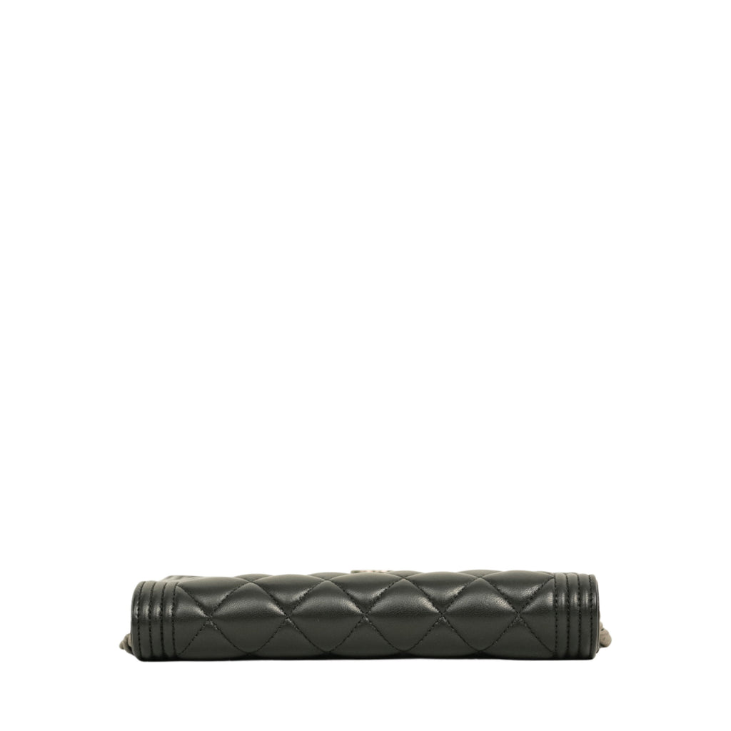 CHANEL Boy Chanel Matelassé Coco Mark Chain Wallet / Shoulder Bag
