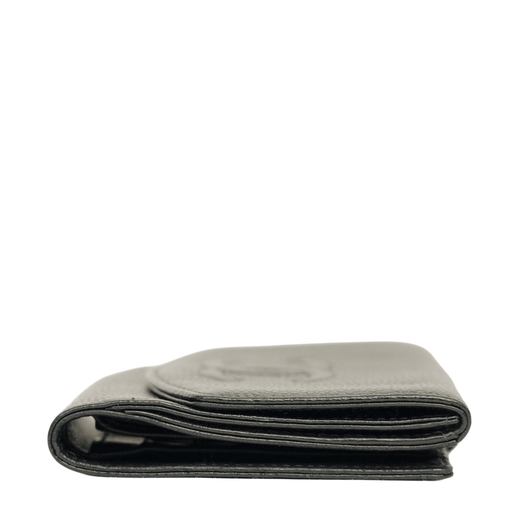 CHANEL 2000-2002 Coco Mark Caviar Skin Bi-Fold Wallet