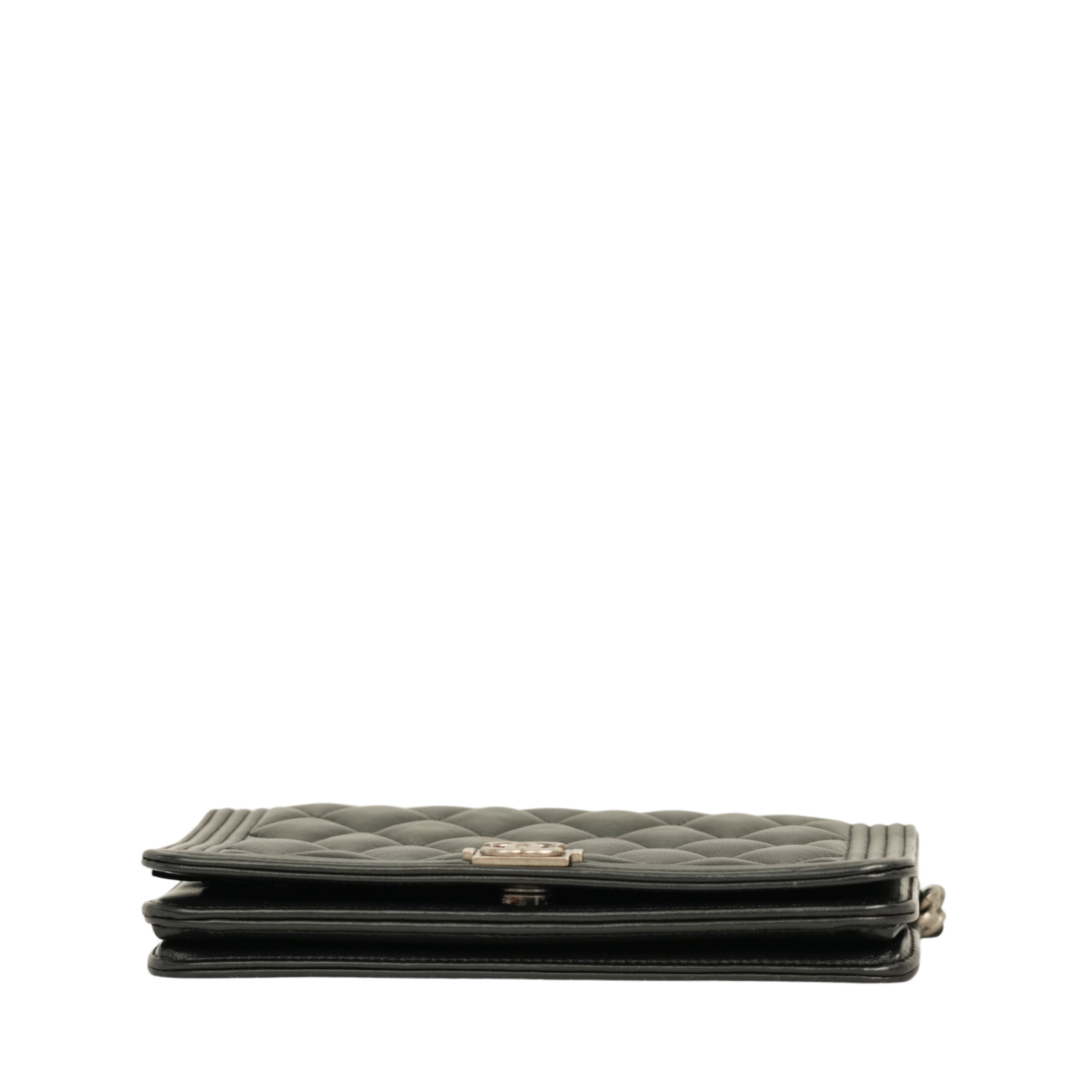 CHANEL Boy Chanel Matelassé Coco Mark Chain Wallet / Shoulder Bag