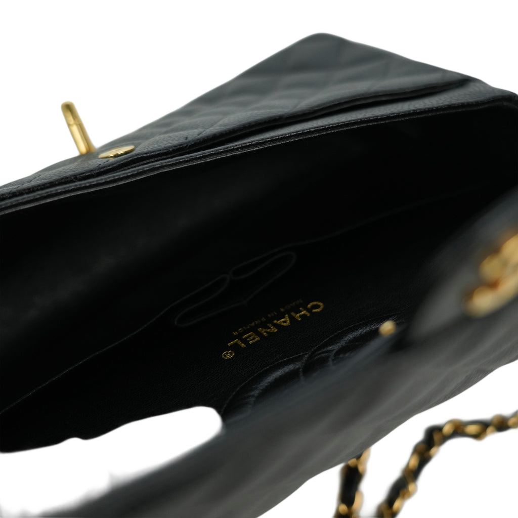 CHANEL 2004-2005 Matelassé 25W Chain Shoulder Bag in Caviar Skin