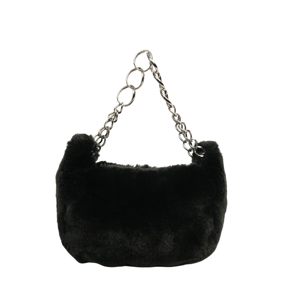 CHANEL 2002–2003 Fur Coco Mark Chain Shoulder Bag