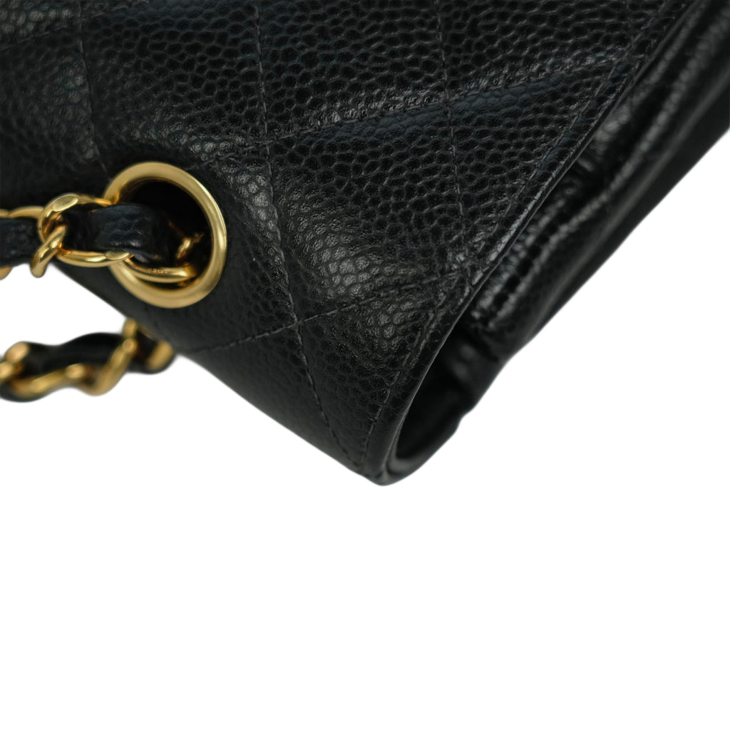 CHANEL 2004-2005 Matelassé 25W Chain Shoulder Bag in Caviar Skin