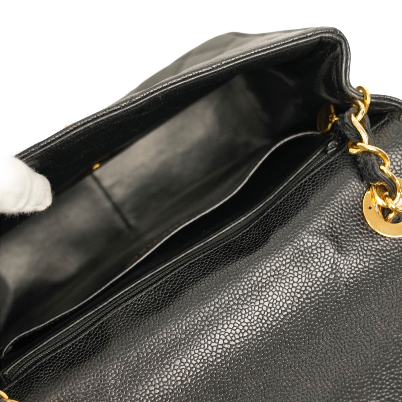 CHANEL 1994–1996 Coco Mark Matelassé Caviar Skin Shoulder Bag