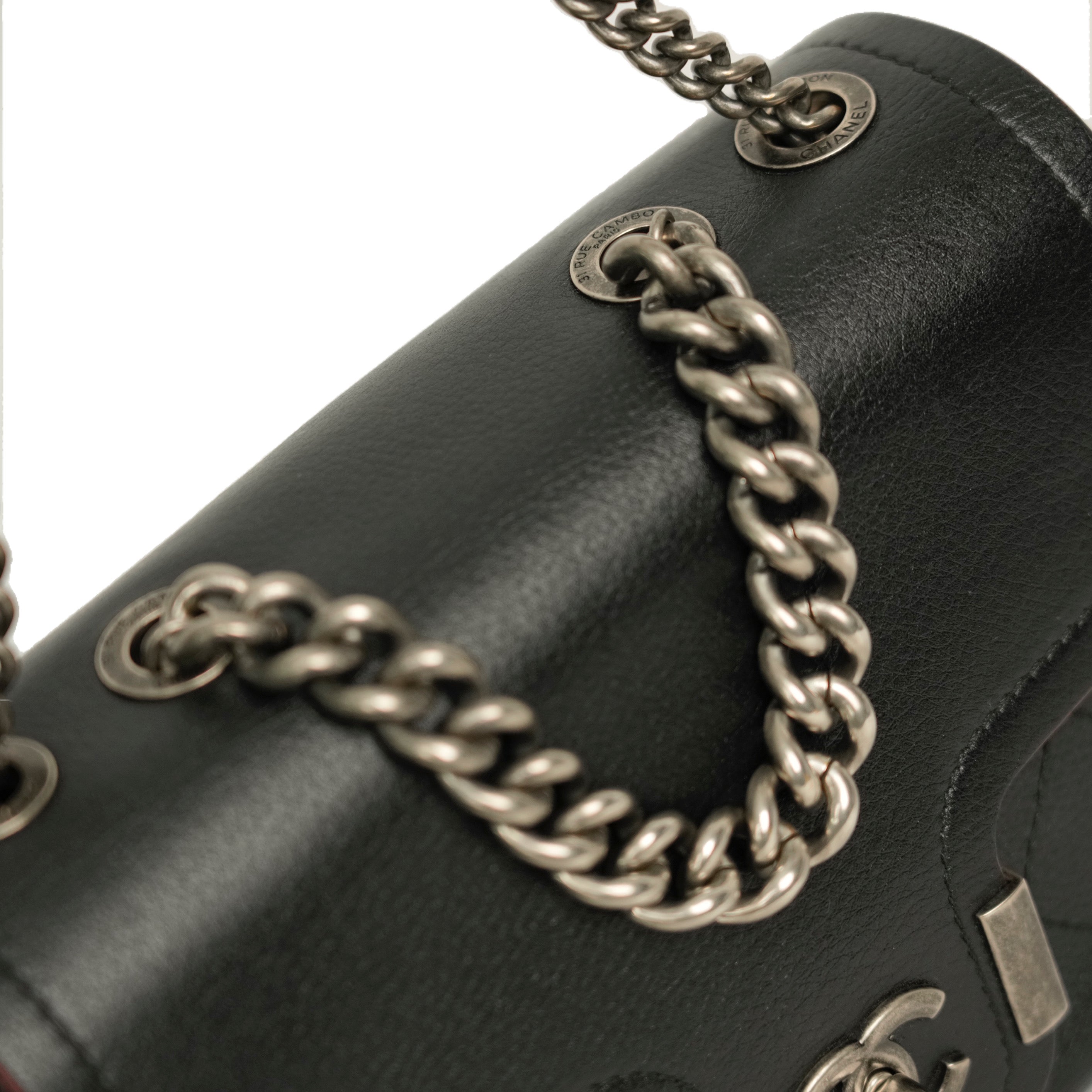 CHANEL Coco Mark Chain Aged Metal Hardware Handbag / Shoulder Bag