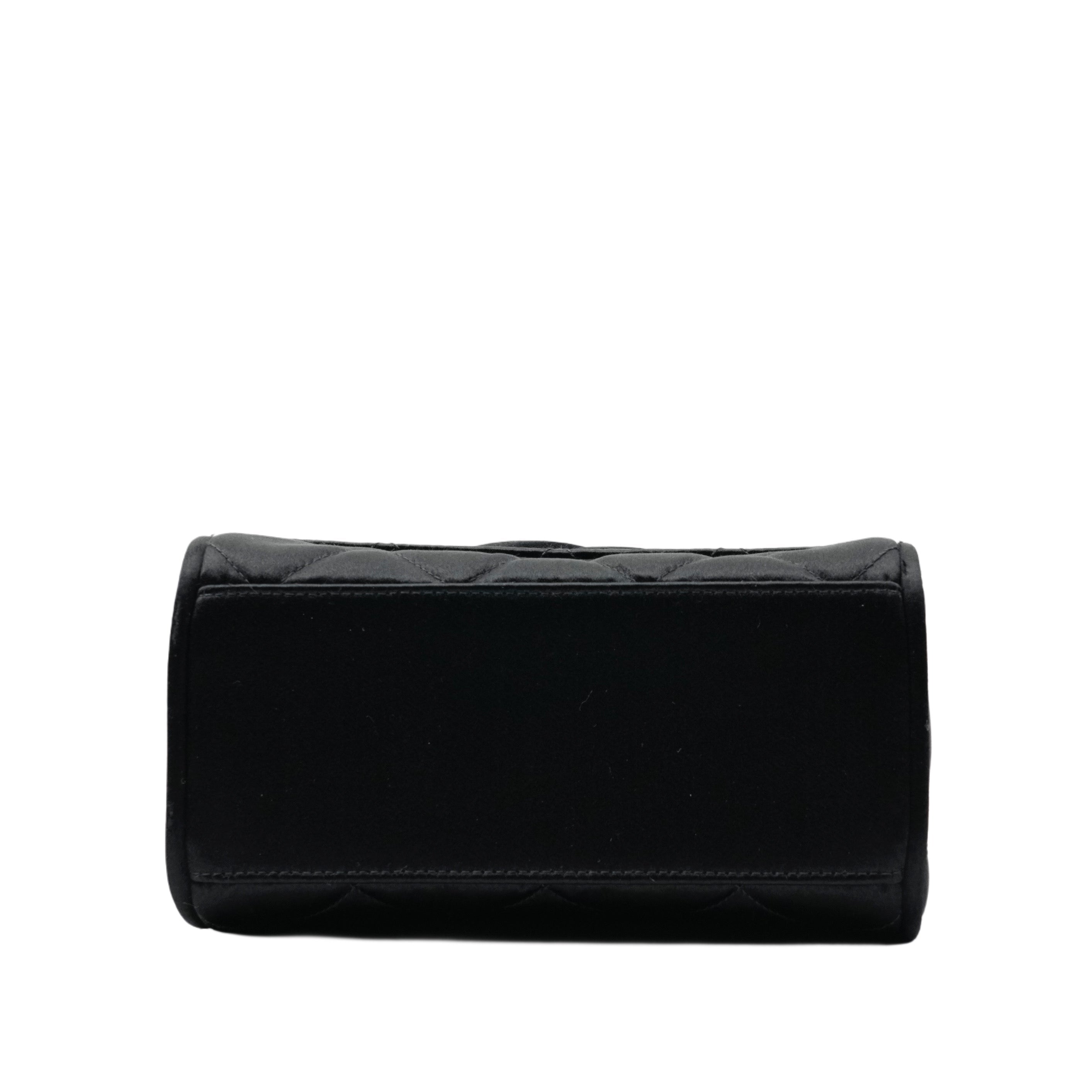 CHANEL 1991-1994 Mini MatelasseSatin Shoulder bag