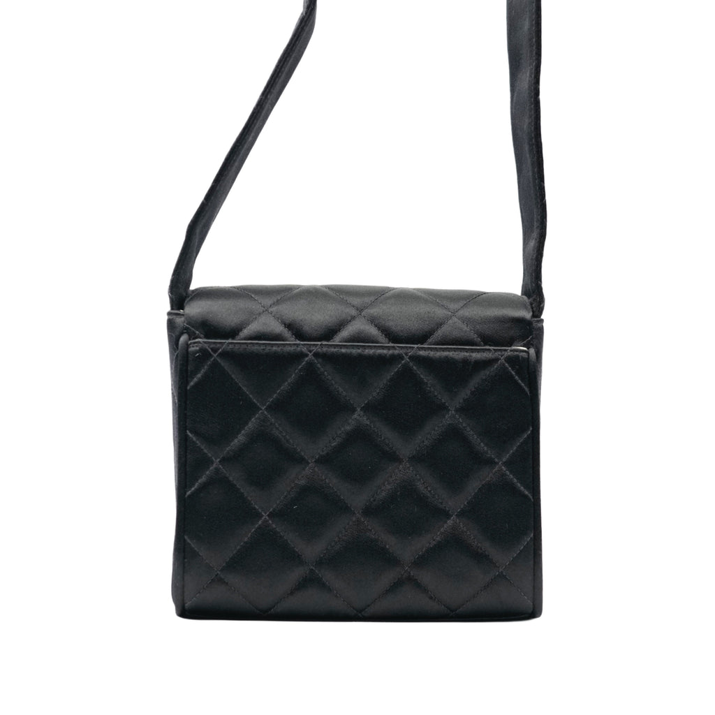 CHANEL 1991-1994 Mini MatelasseSatin Shoulder bag