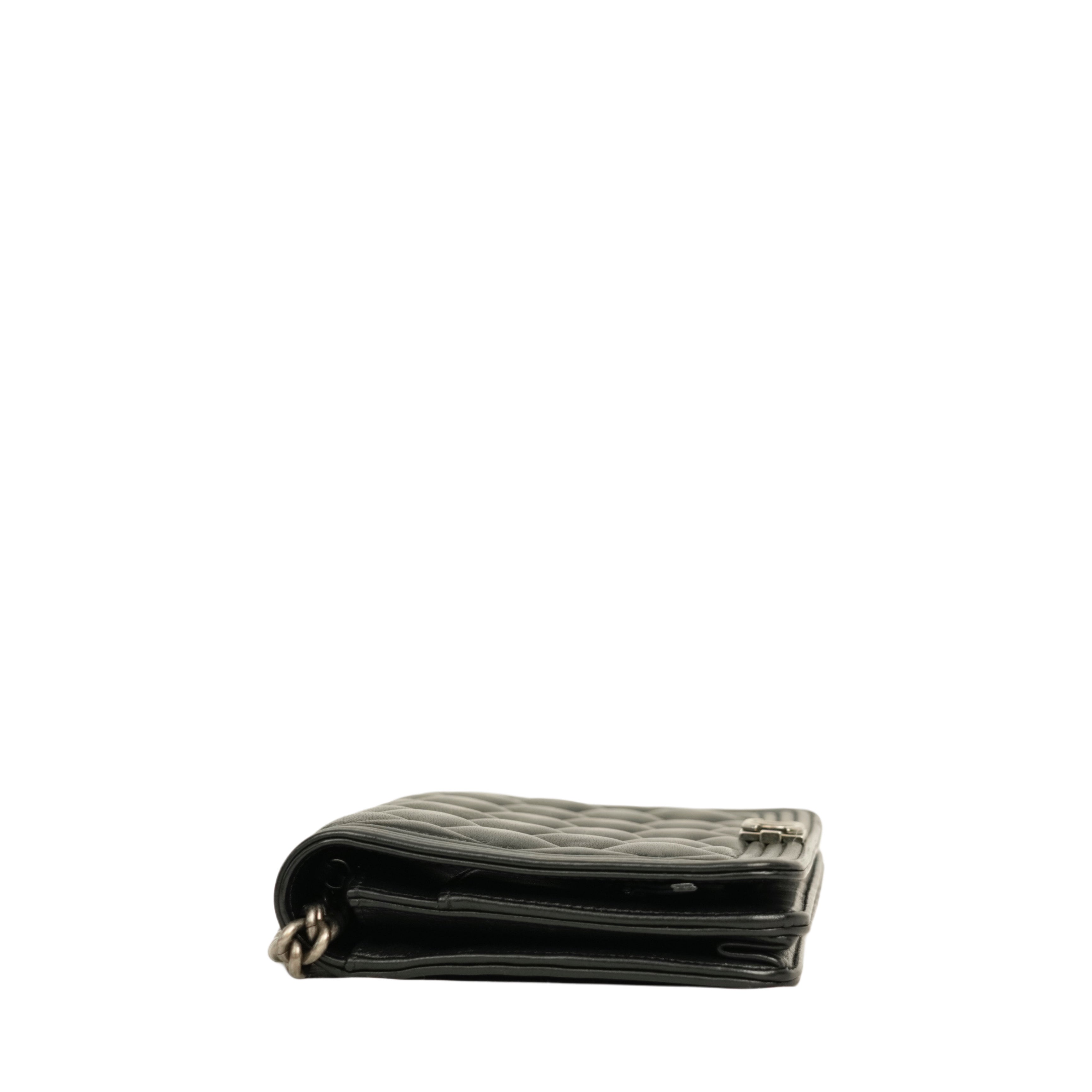 CHANEL Boy Chanel Matelassé Coco Mark Chain Wallet / Shoulder Bag