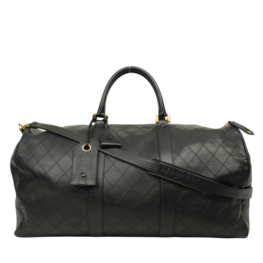 CHANEL 1991–1994 Matelassé Boston 60 Handbag / Shoulder Bag 2-Way
