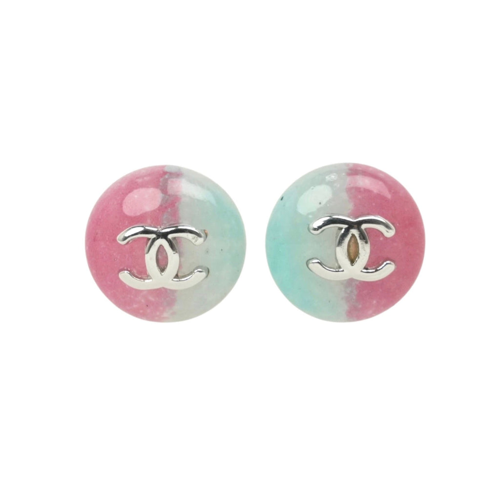 CHANEL Bicolor Coco Mark Earrings