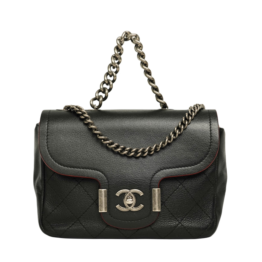 CHANEL Coco Mark Chain Aged Metal Hardware Handbag / Shoulder Bag