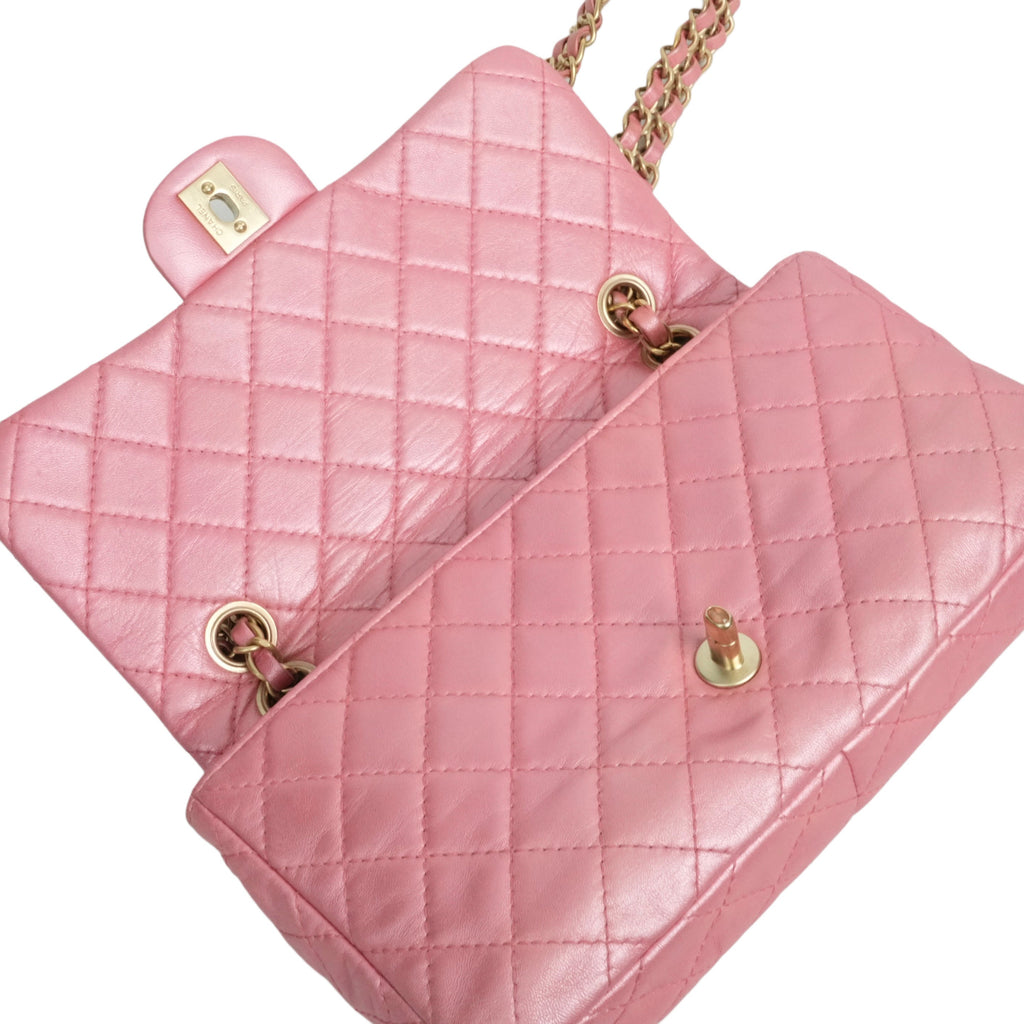 CHANEL 2010–2011 Crystal Logo Matelassé Chain Lambskin Shoulder Bag
