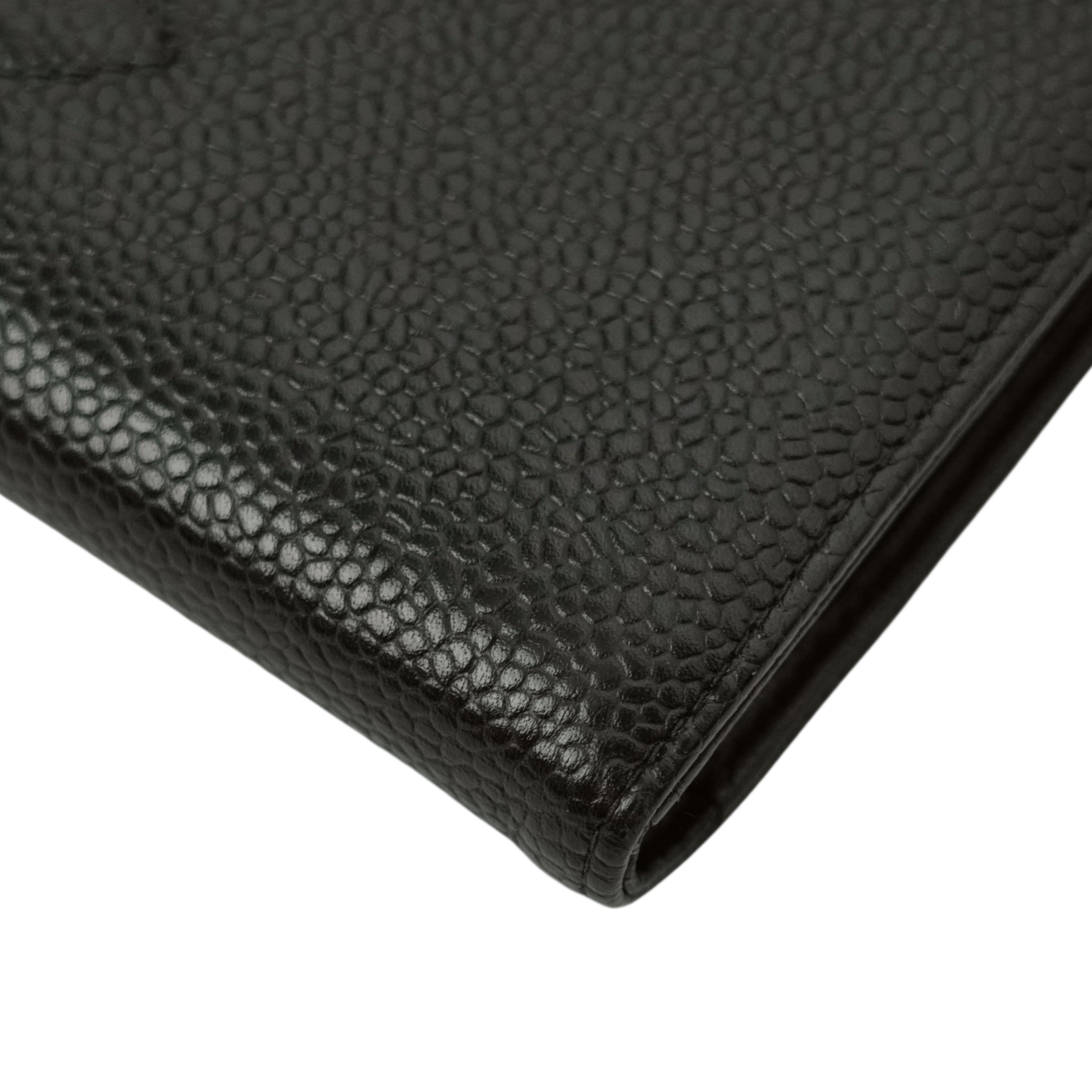 CHANEL 2003-2004 Coco Mark Caviar Skin Long Wallet