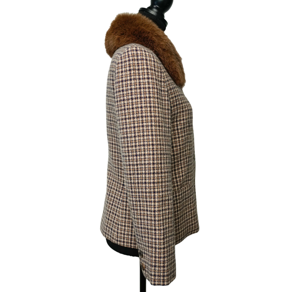 BURBERRY Eco-Fur Tweed Outerwear