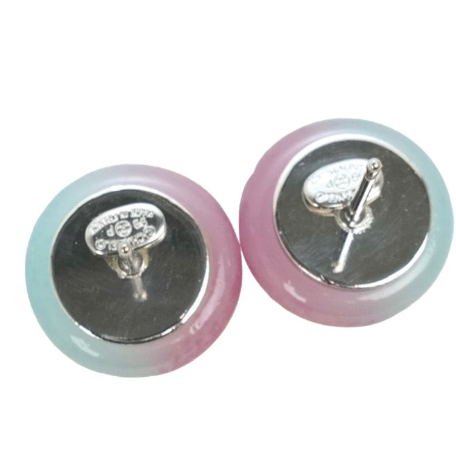 CHANEL Bicolor Coco Mark Earrings
