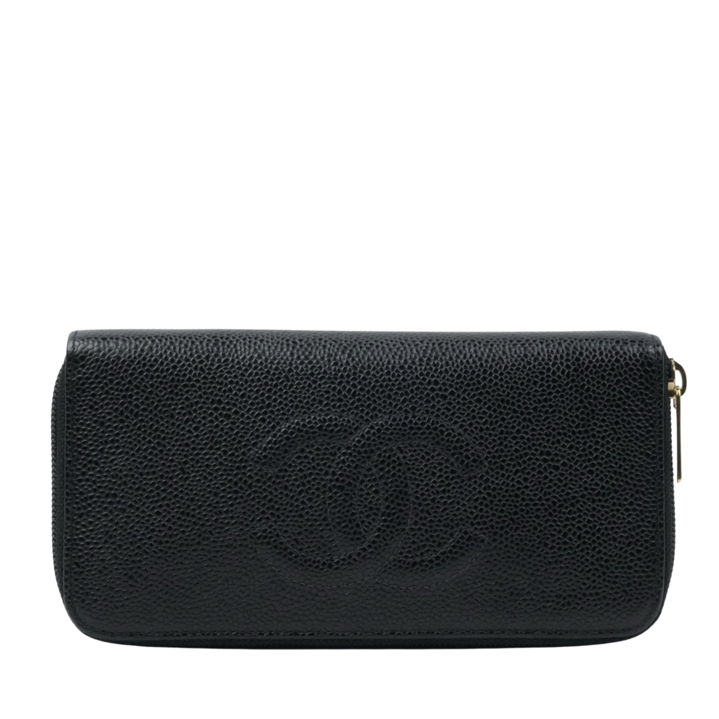 CHANEL  2003-2004 Caviar Skin Long Wallet